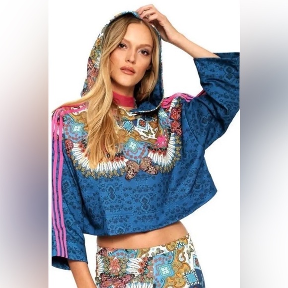 adidas Tops - Adidas X Farm Rio Borbomix Trefoil Crop Top Sweatshirt S